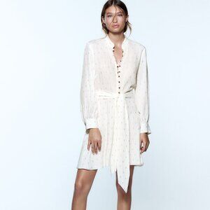 Zara METALLIC THREAD MINI DRESS